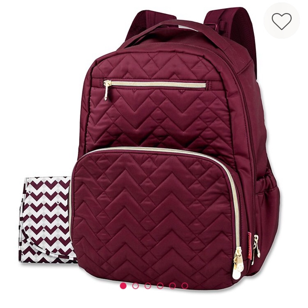(Sold) Burgundy diaper backpack